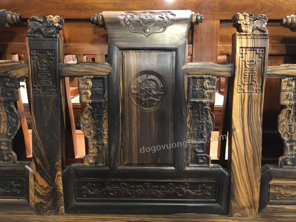 Bộ bàn ghế Tần Thủy Hoàng gỗ mun hoa