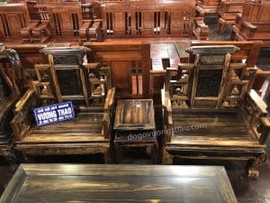 bàn ghế sơn thủy gỗ mun hoa