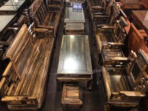 bàn ghế sơn thủy gỗ mun hoa