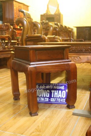 Bộ bàn ghế Tần thủy hoàng cột 12 gỗ Hương vân bàn ghép