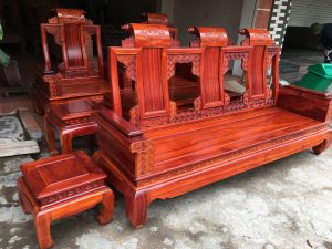 Bộ Salong Tần Lai tay hộp gỗ hương ghế dài