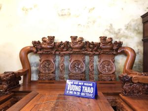 Bộ ghế Minh Quốc Nghê cột 18 gỗ hương