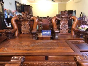 Bộ ghế Minh Quốc Nghê cột 18 gỗ hương