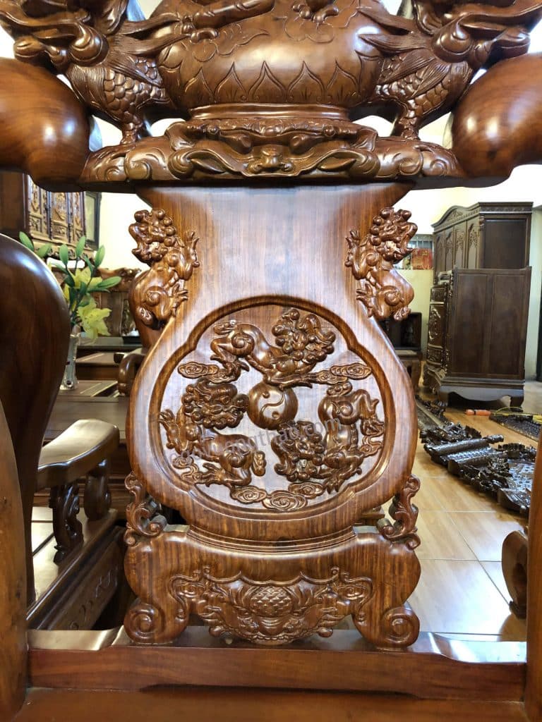 Bộ bàn ghế Minh Quốc nghê cột 18