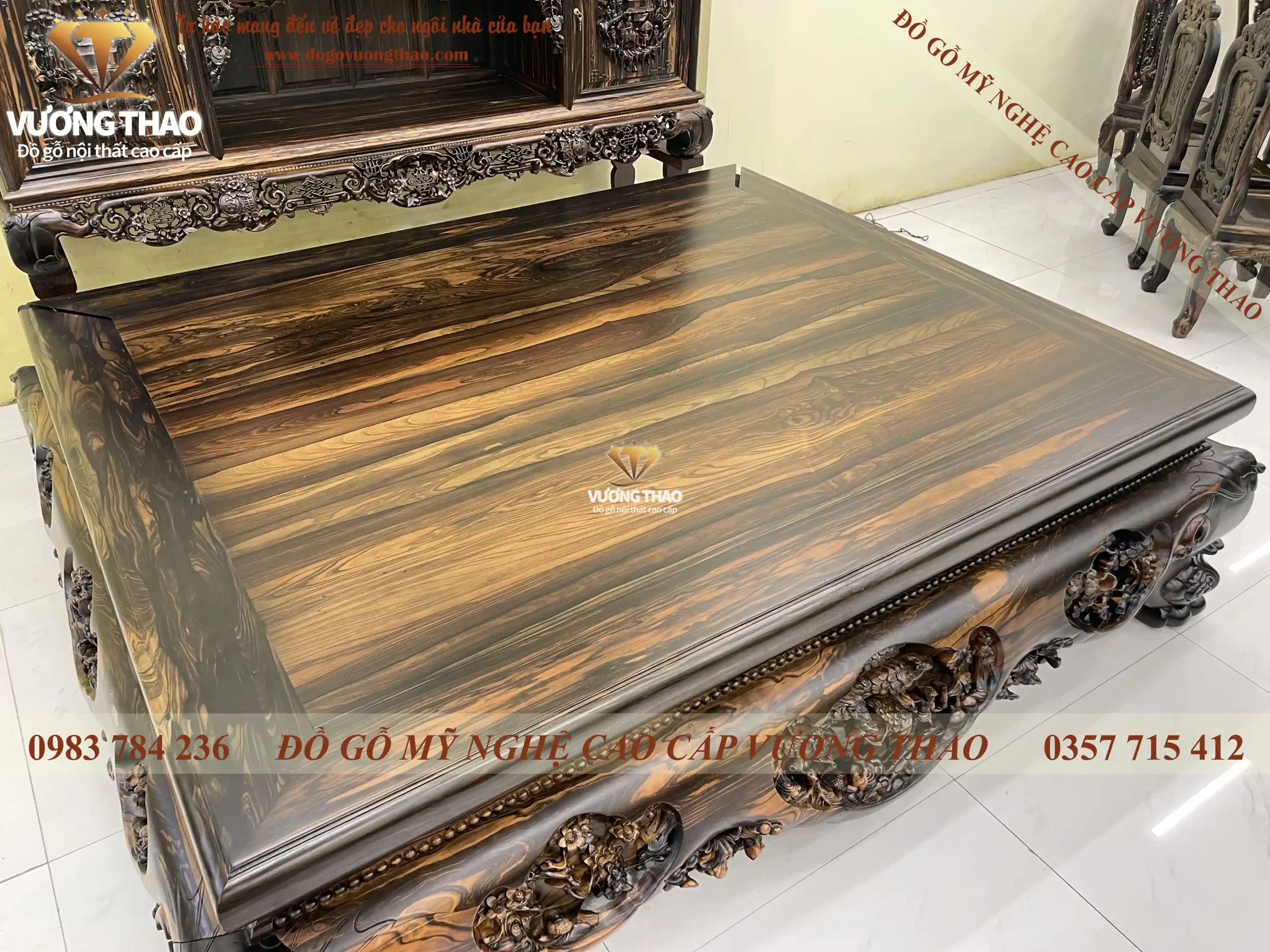sập 3 bông gỗ mun hoa (1565)