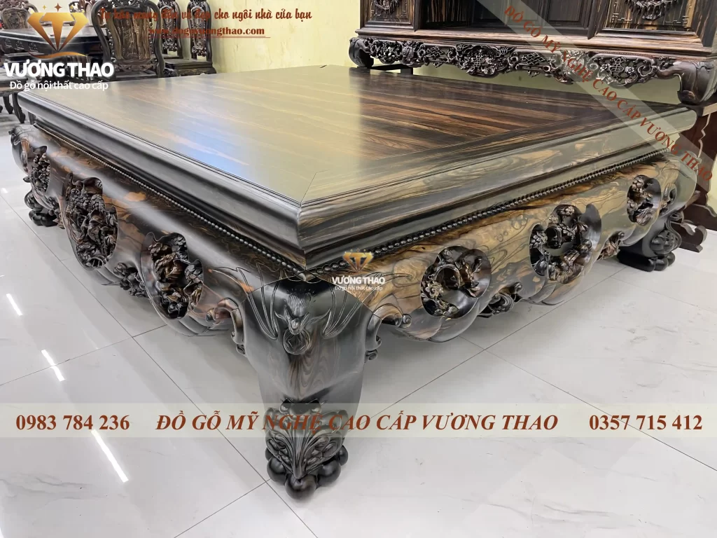 sập 3 bông gỗ mun hoa (1566)