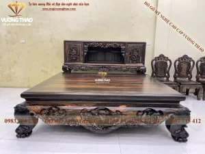 sập 3 bông gỗ mun hoa (1568)