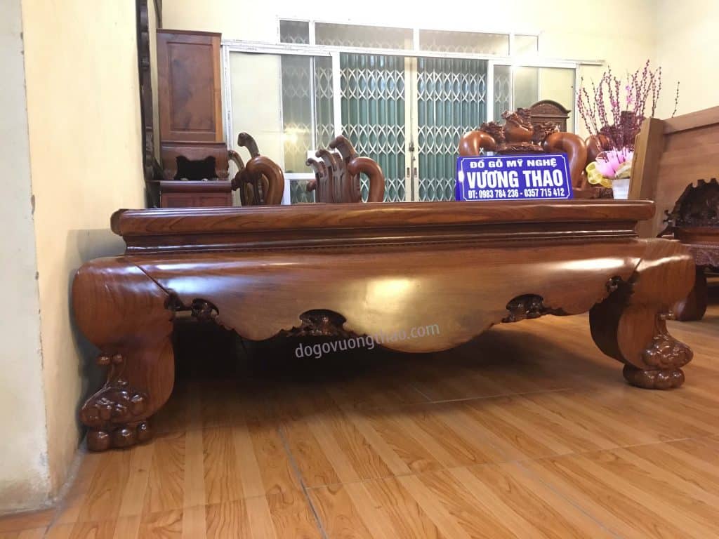 sập trơn gỗ gõ 1m8x2m2