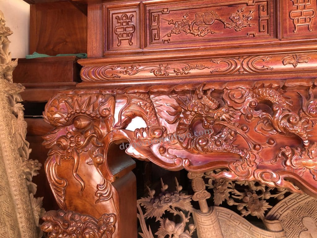 sập thờ tứ linh gỗ gụ