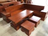 bộ bàn ghế sofa góc gỗ gõ đỏ