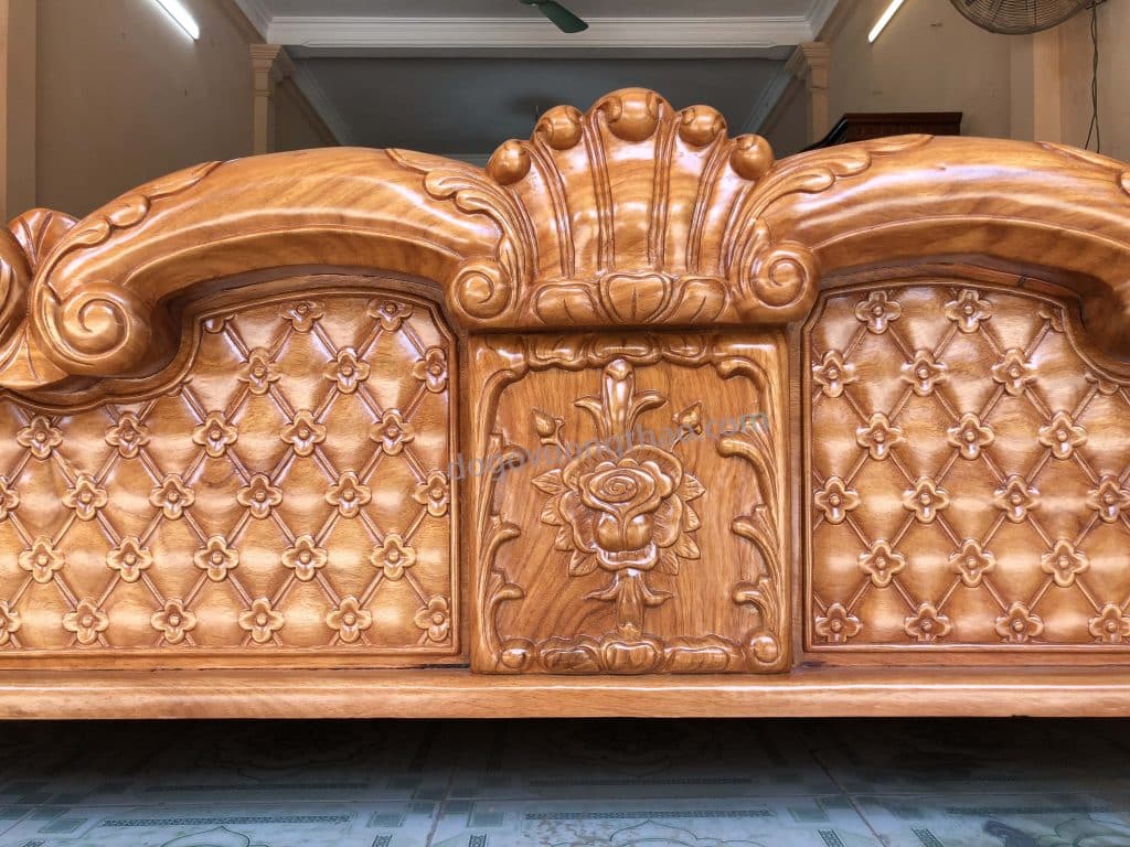 giường ngủ quả trám gỗ gõ đỏ