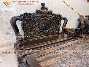 Bộ bàn ghế Minh quốc Nghê gỗ mun 4