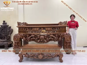 sập thờ mai điểu gỗ gụ (1299)