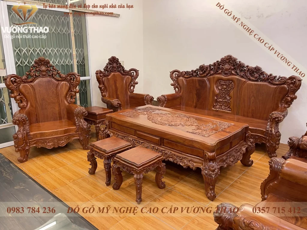 bàn ghế hoàng gia gỗ gõ đỏ (1599)