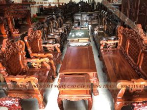 bộ bàn ghế louis gỗ hương đá tổng thể