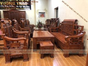 Bộ bàn ghế Tứ Trụ gỗ hương đá tổng thể