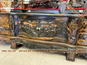 kệ tivi mẫu tân cổ điển gỗ mun hoa (348)