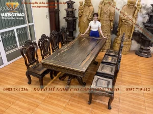 bàn ghế ăn gỗ mun (432)