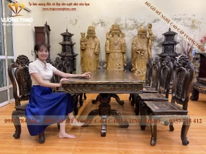 bàn ghế ăn gỗ mun (433)