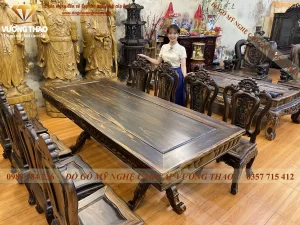 bàn ghế ăn gỗ mun (434)