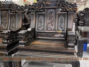 bộ bàn ghế khánh voi gỗ mun hoa (1108)