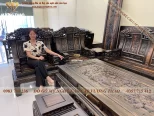 bộ bàn ghế khánh voi gỗ mun hoa (1110)