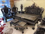 bộ bàn ghế nghê đỉnh gỗ mun hoa (1072)
