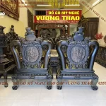 bộ bàn ghế nghê đỉnh gỗ mun hoa (1073)