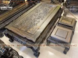 bộ bàn ghế nghê đỉnh gỗ mun hoa (1074)