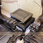 bộ bàn ghế nghê đỉnh gỗ mun hoa (1075)