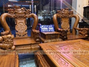 bộ bàn ghế minh nghê gỗ gõ đỏ