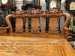 bộ bàn ghế minh nghê gỗ gõ đỏ