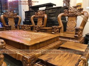 bộ bàn ghế minh nghê gỗ gõ đỏ