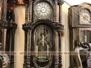 đồng hồ Tứ Trụ gỗ Mun hoa 2