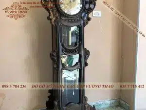 Đồng hồ cây hoa hồng gỗ mun 1m7