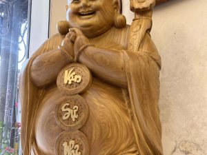 Tượng Phật Di Lặc Ngũ Phúc gỗ Cẩm vàng 5