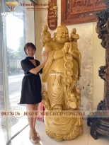 tượng phật di lặc gỗ cẩm vàng (1263)