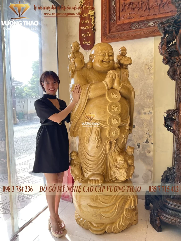 tượng phật di lặc gỗ cẩm vàng (1263)