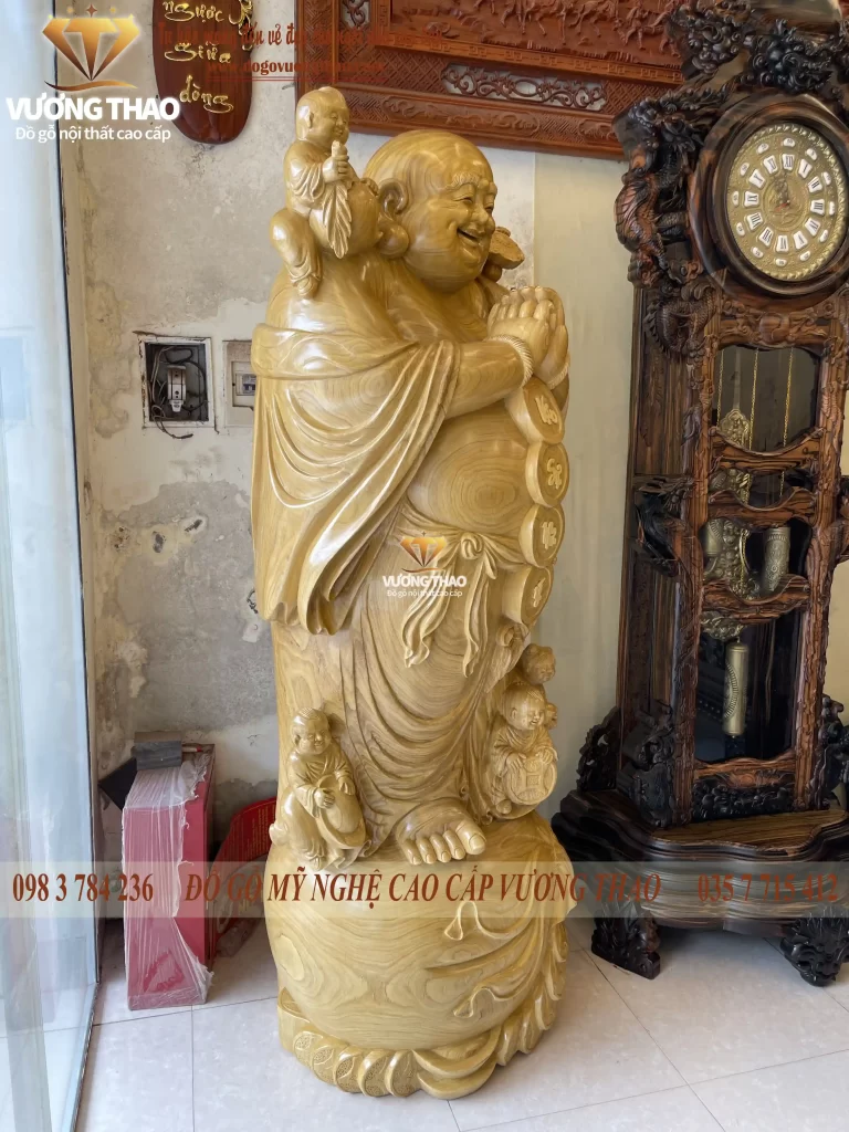 tượng phật di lặc gỗ cẩm vàng (1264)