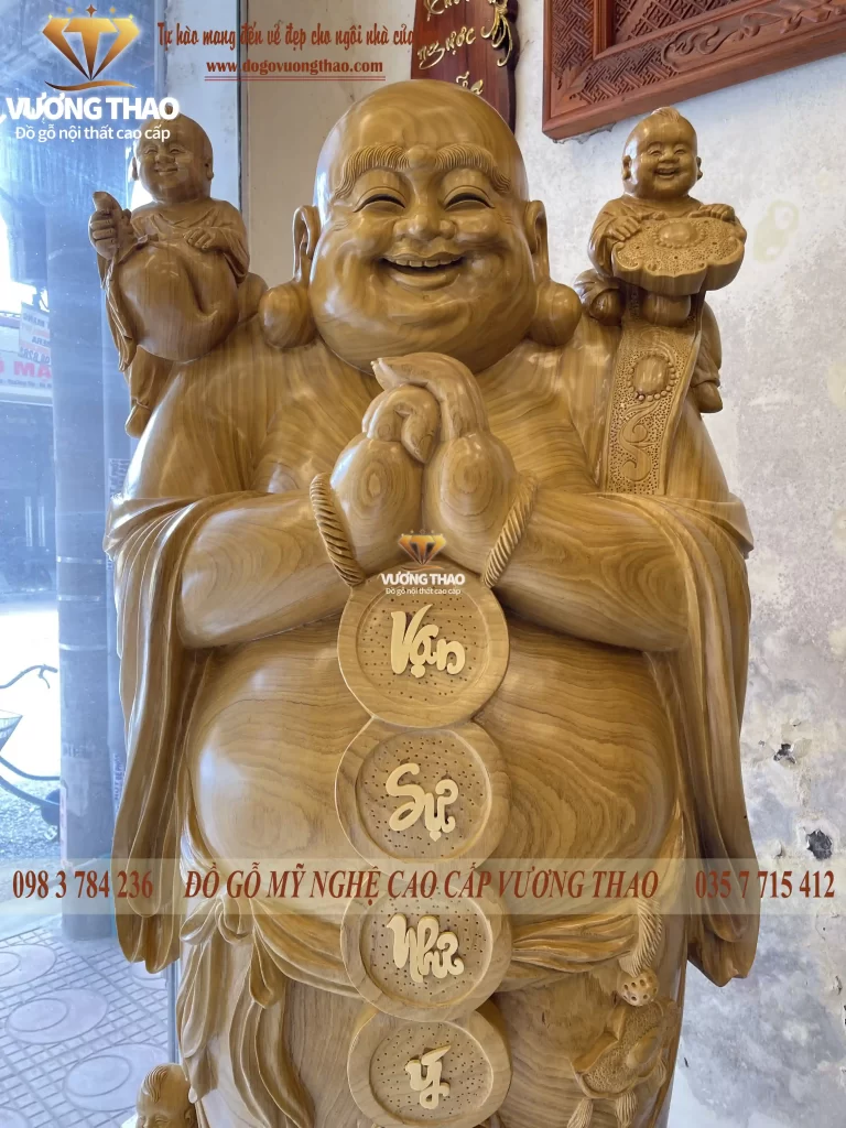 tượng phật di lặc gỗ cẩm vàng (1266)
