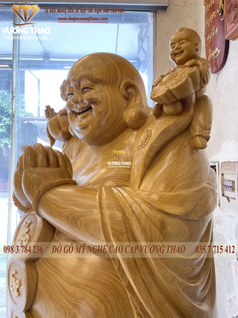 tượng phật di lặc gỗ cẩm vàng (1267)