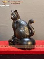 tượng mèo phong thủy gỗ mun hoa (1168)