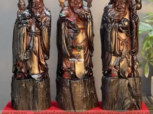 tượng phúc lộc thọ gỗ trắc (1406)