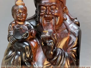 tượng phúc lộc thọ gỗ trắc (1407)