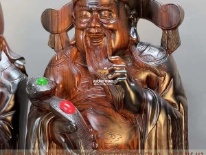 tượng phúc lộc thọ gỗ trắc (1408)