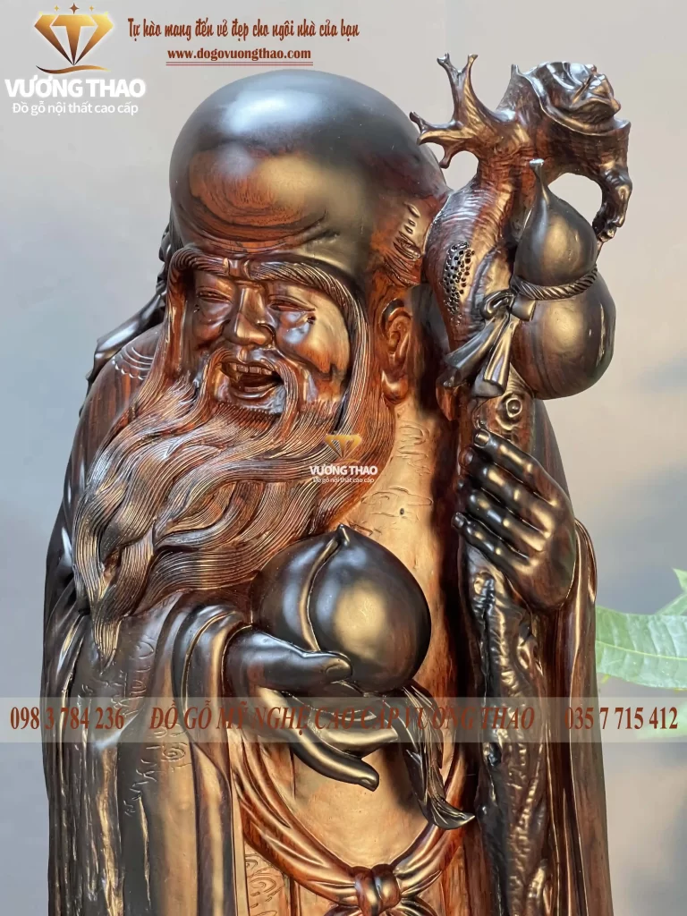 tượng phúc lộc thọ gỗ trắc (1409)