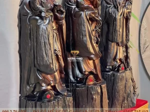 tượng phúc lộc thọ gỗ trắc (1410)