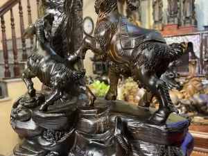 tượng tam dương khai thái gỗ mun (729)