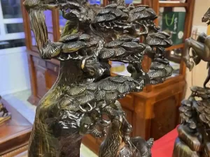 tượng tam dương khai thái gỗ mun (730)