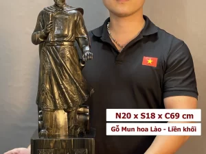 tượng trần quốc tuấn gỗ mun hoa (1055)